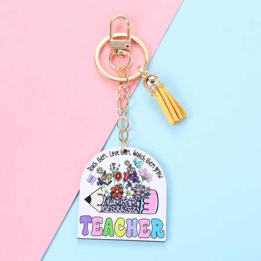 Cute Simple Style Letter Alloy Asymmetrical Keychain