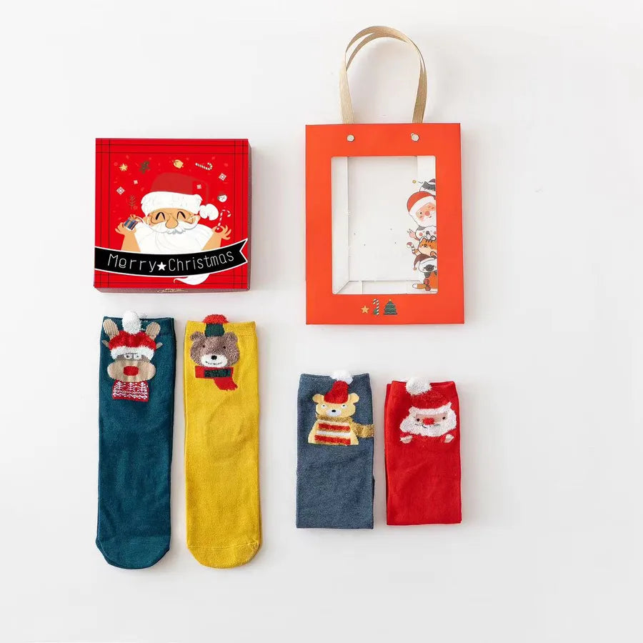 Christmas Simple Style Classic Style Women's Color Block Cotton Ankle Socks 1 Set