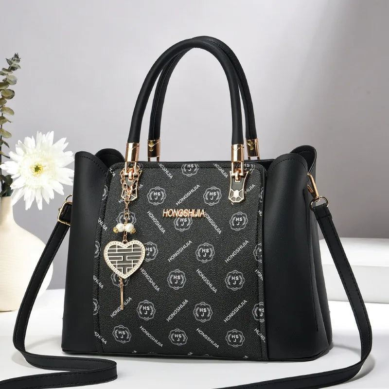 Women's Pu Leather Vocabulary Words/Name Streetwear Square Zipper Shoulder Bag Handbag