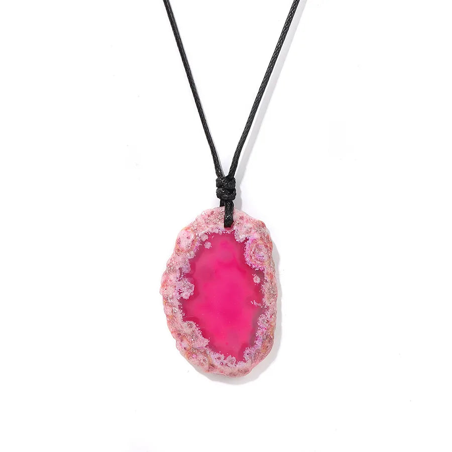 stone agate piece necklace energy stone irregular shape pendant simple pendant birthstone necklace wholesale