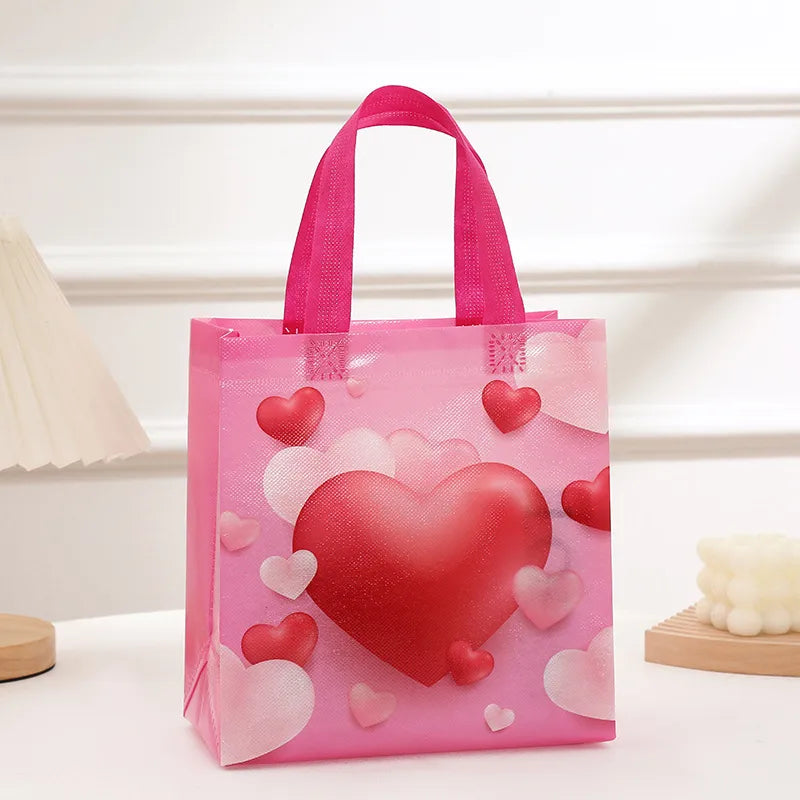 valentine's day birthday simple style heart shape nonwoven daily gift bags 1 piece