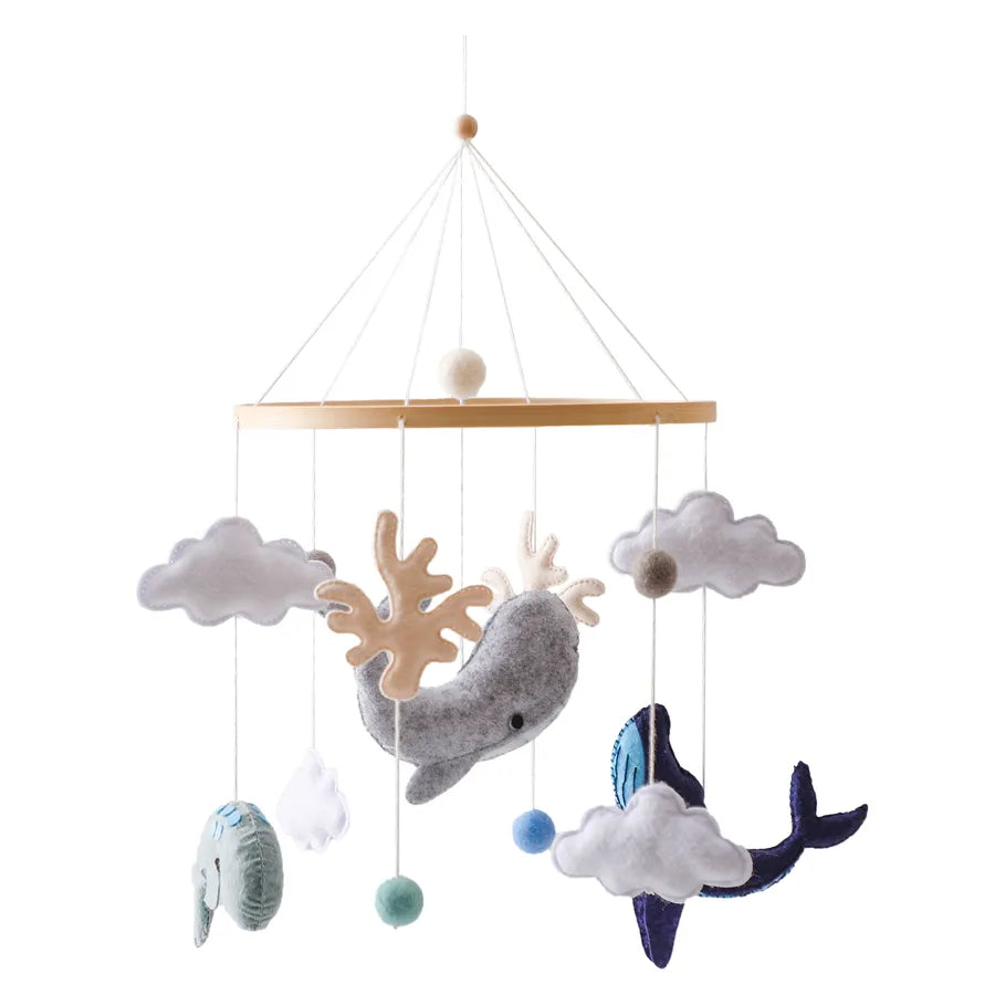 Nordic Style Felt Animal Bed Bell Hanging Decoration Baby Infant Carriage Hand Eye Coordination Hanging Ornament Bed Bell