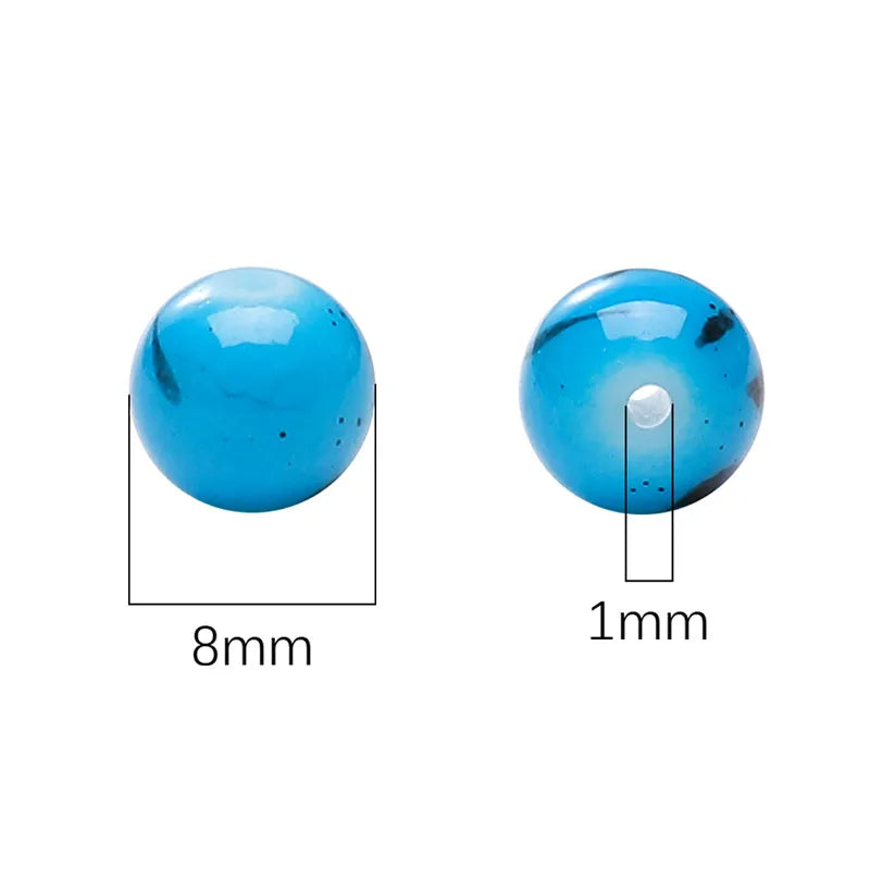 8mm Glass Gradient Porcelain Beads Round Beads Loose Beads DIY Handmade Beaded Bracelet Jewelry Accessories Material Kit Wholesale