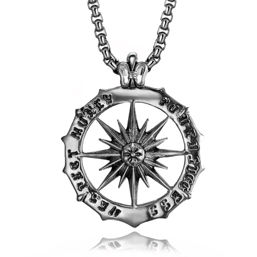 Retro Punk Cross Axe Alloy Titanium Steel Iron Plating Men's Pendant Necklace Men Pendant Necklaces