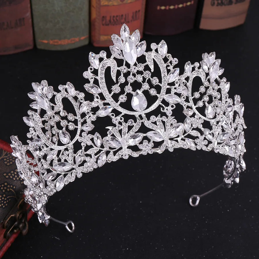 fashion water droplets alloy inlay zircon crown 1 piece