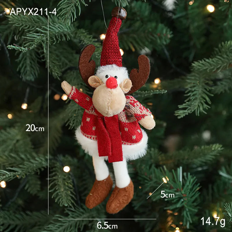 Bestselling Plush Christmas Decoration Red Snowman Christmas Tree Ornament Desktop Display Modern Artistic Festive Decor