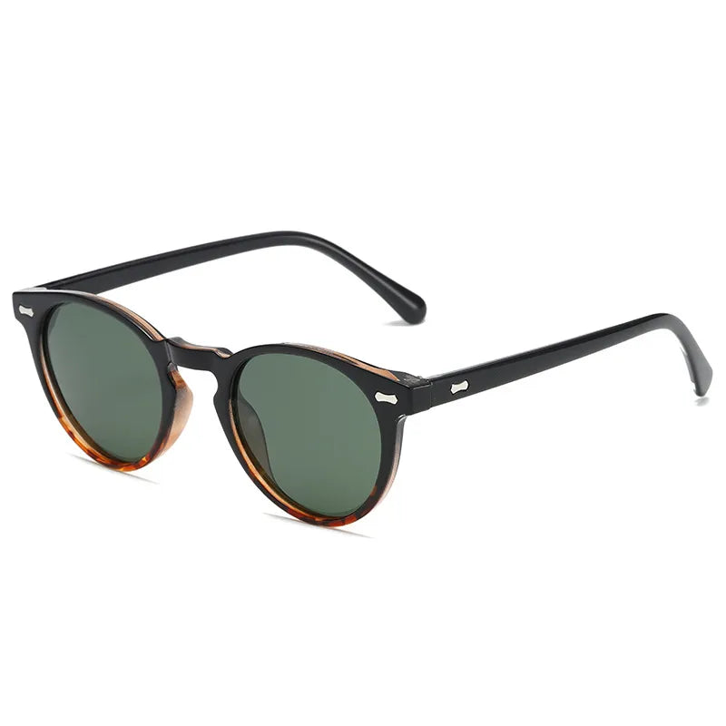 retro simple style solid color tac round frame full frame men's sunglasses