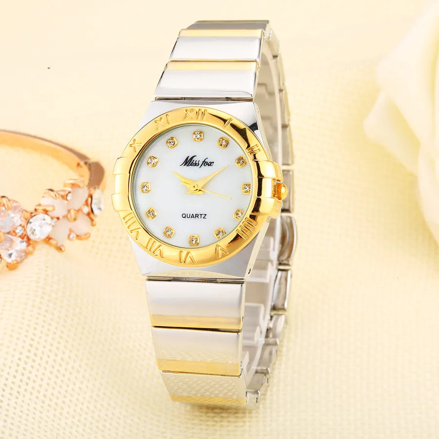 Fashion Geometric Butterfly Double Snap Quartz Women's Watches