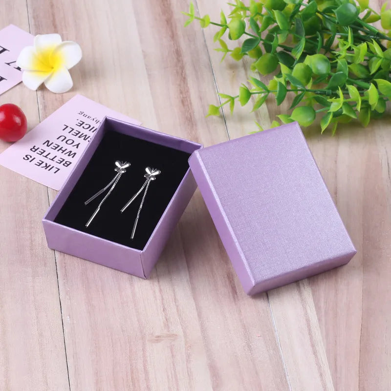 fashion solid color paper jewelry boxes 1 piece