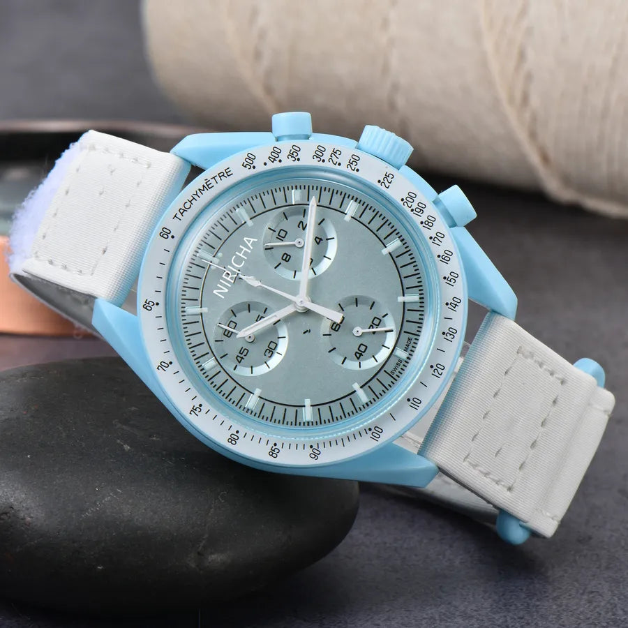 Foreign Trade Men's Niricha Oujia Glue Shell 6-Pin Super Luminous Quartz Watch Manufacturer Wholesale One Generation