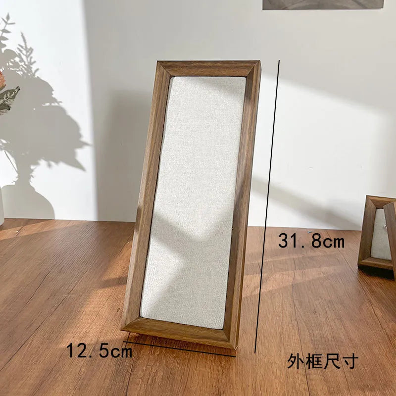 Retro Picture Frame Jewelry Stand Creative Ear Cuff Display Board Earring Necklace Storage Rack Nordic Style Wood Material