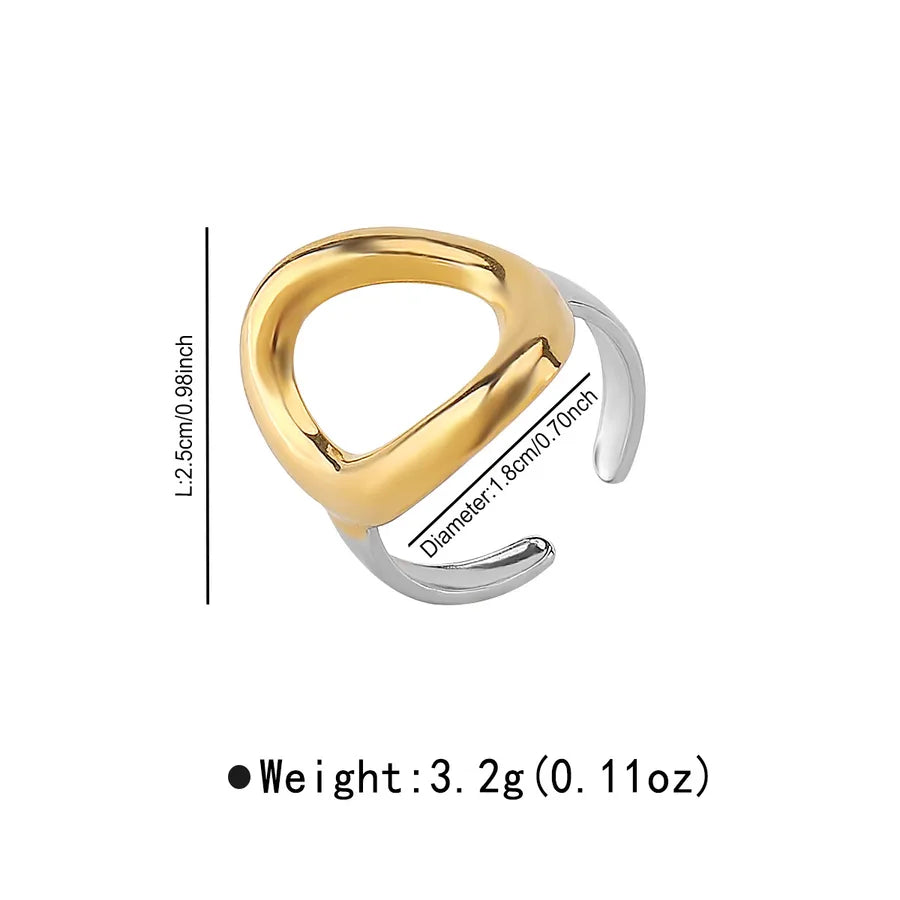 Wholesale Jewelry Retro Simple Style Geometric 304 Stainless Steel Mixed Metal Plating Open Rings