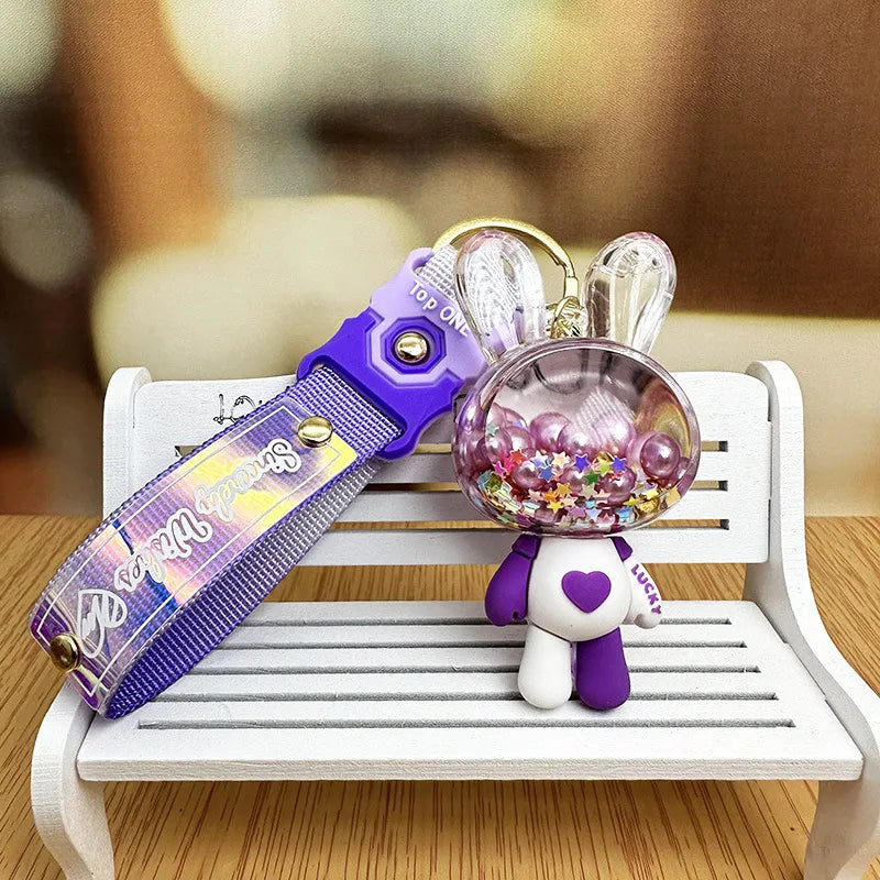 cute rabbit arylic women's bag pendant keychain