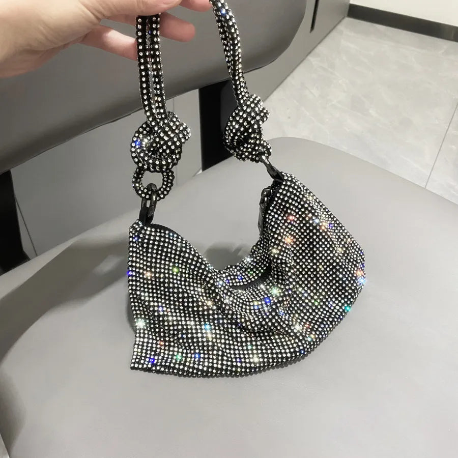 women's small polyester solid color classic style square zipper underarm bag