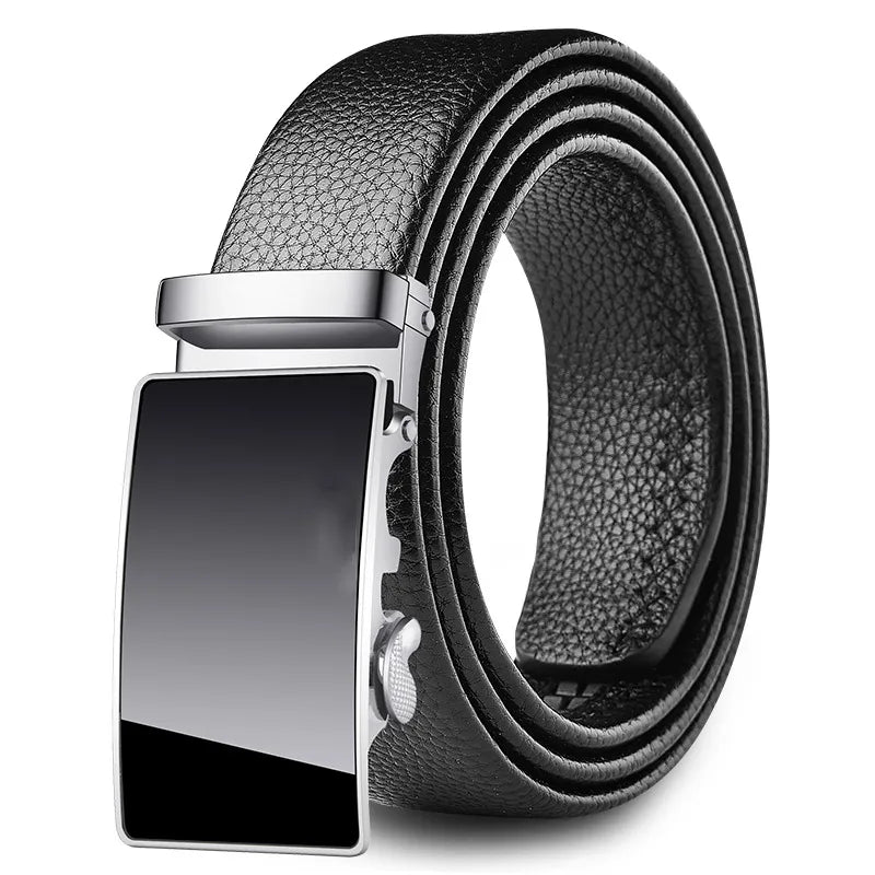 direct Belt Men's wholesale Youth Business soft leather 3.5 Automatic buckle Black Belt running Jianghu goods source