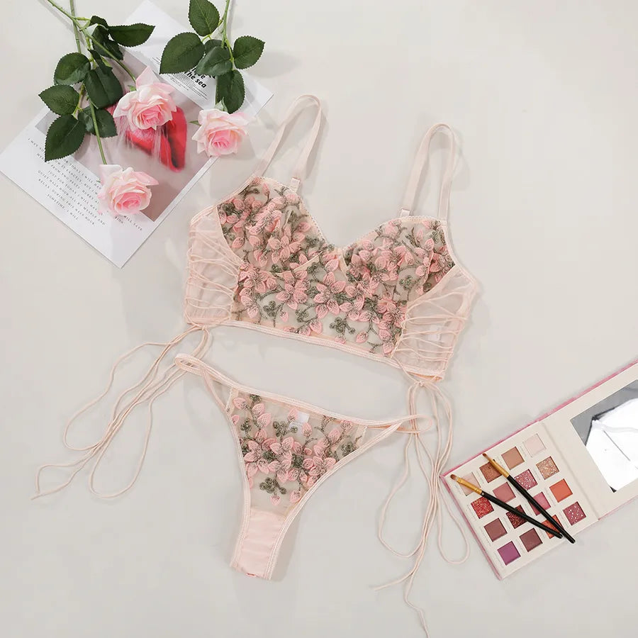 fashion hollow sexy embroidered flowers women's underwear