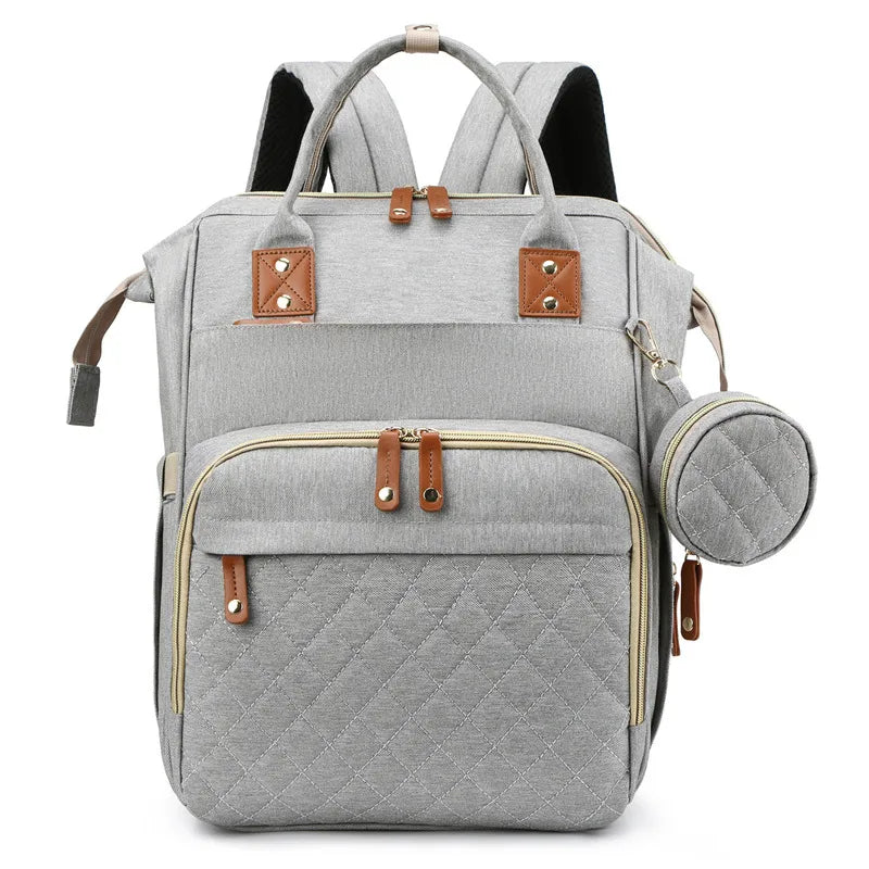 Solid Color Daily Street Shopping Diaper Backpack