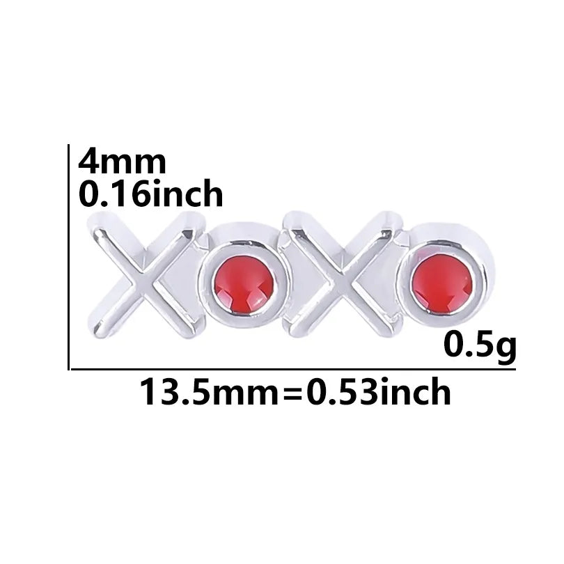 20 PCS/Package Alloy Color Block Heart Shape Beads