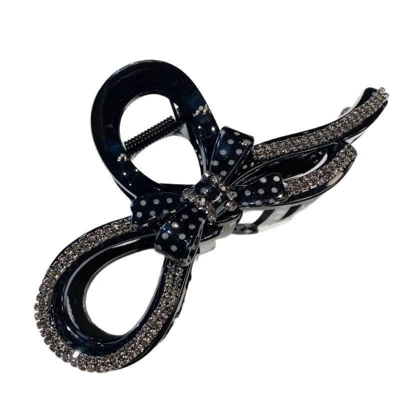 New Polka Dot Butterfly High Ponytail Claw Clip Women Large Shark Tail Hair Accessories Sweet Head Jewelry Hairpins
