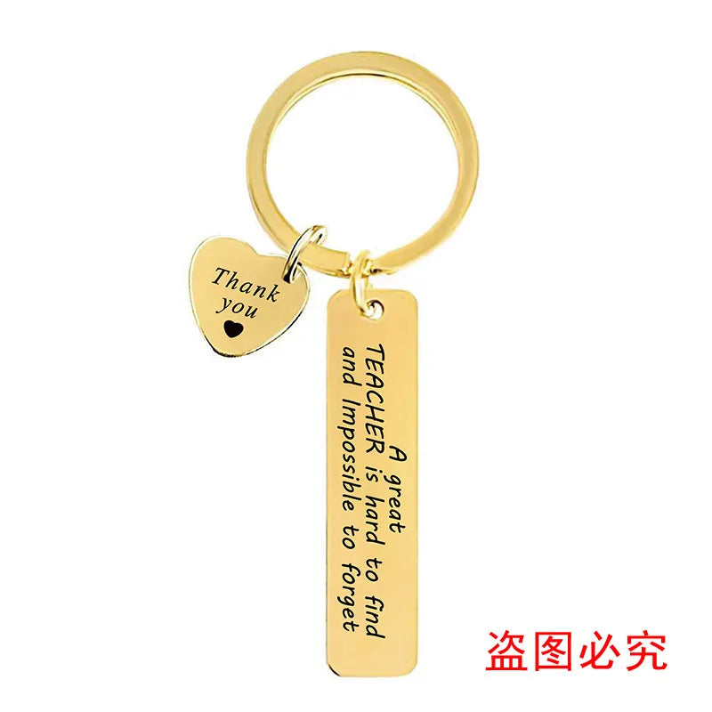 Key Chain Pendant  Graduation Memorial Teacher's Day Gift Christmas Gift Lettering Metal Keychain Wholesale