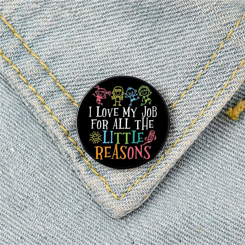 Modern Style Pin Letter Metal Printing Unisex Brooches