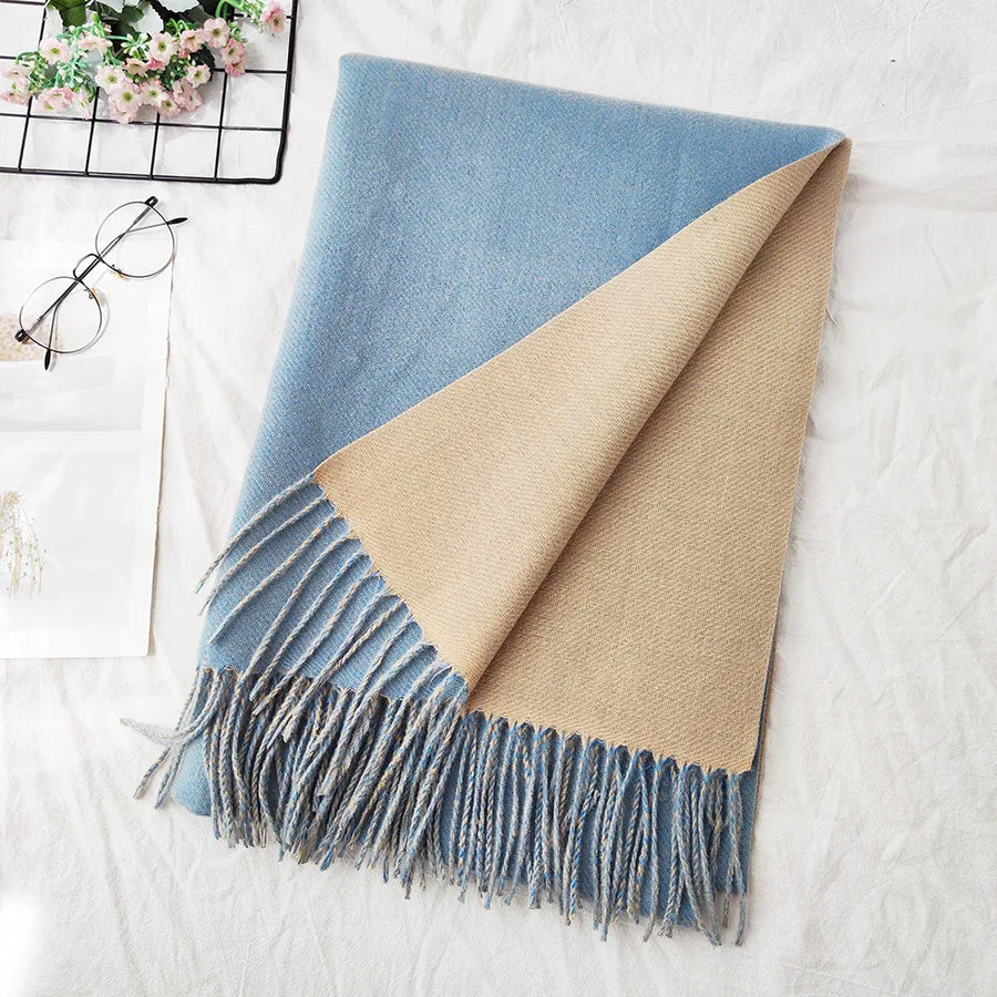 Unisex Sweet Simple Style Solid Color Imitation cashmere Polyester Scarf