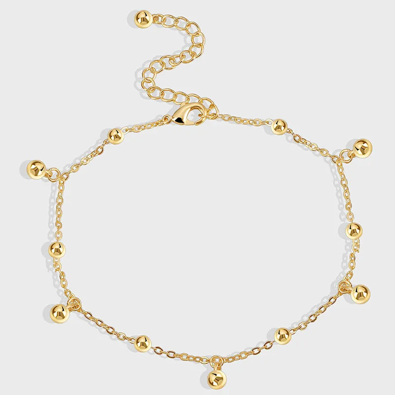 Wholesale Jewelry Modern Style Solid Color Copper Anklet