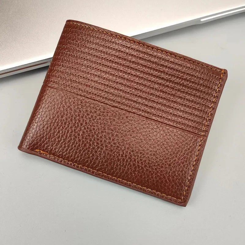 men's solid color pu leather open wallets