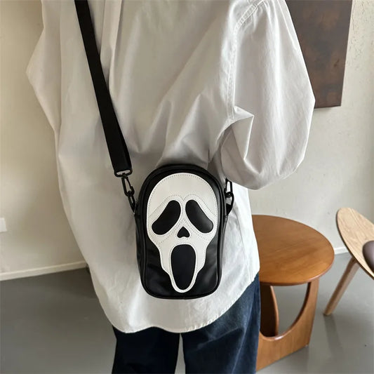 New Halloween Skeleton Bag Eccentric Personality Ghost Shoulder Bag Women Messenger Bag Christmas Phone Small Square Bag