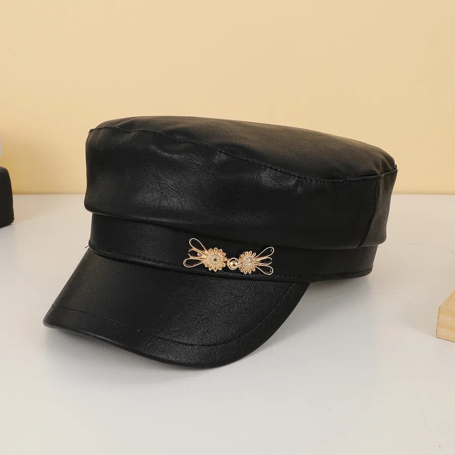 Women's Casual Simple Style British Style Solid Color Curved Eaves Newsboy Cap