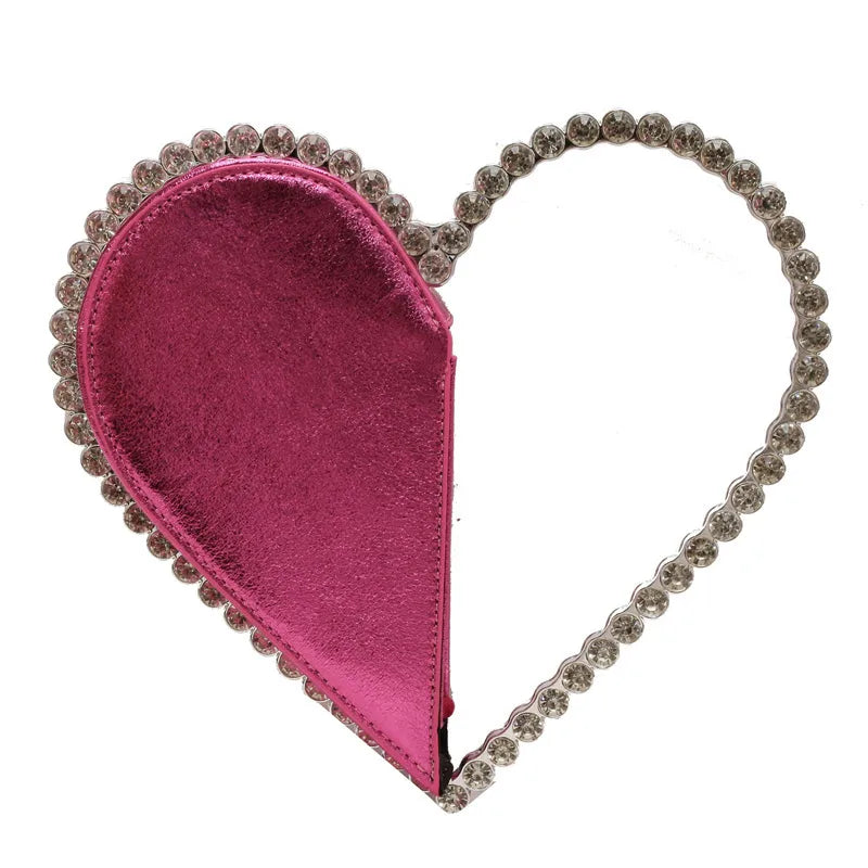 PU Heart Shape Diamond Heart-shaped Evening Bags