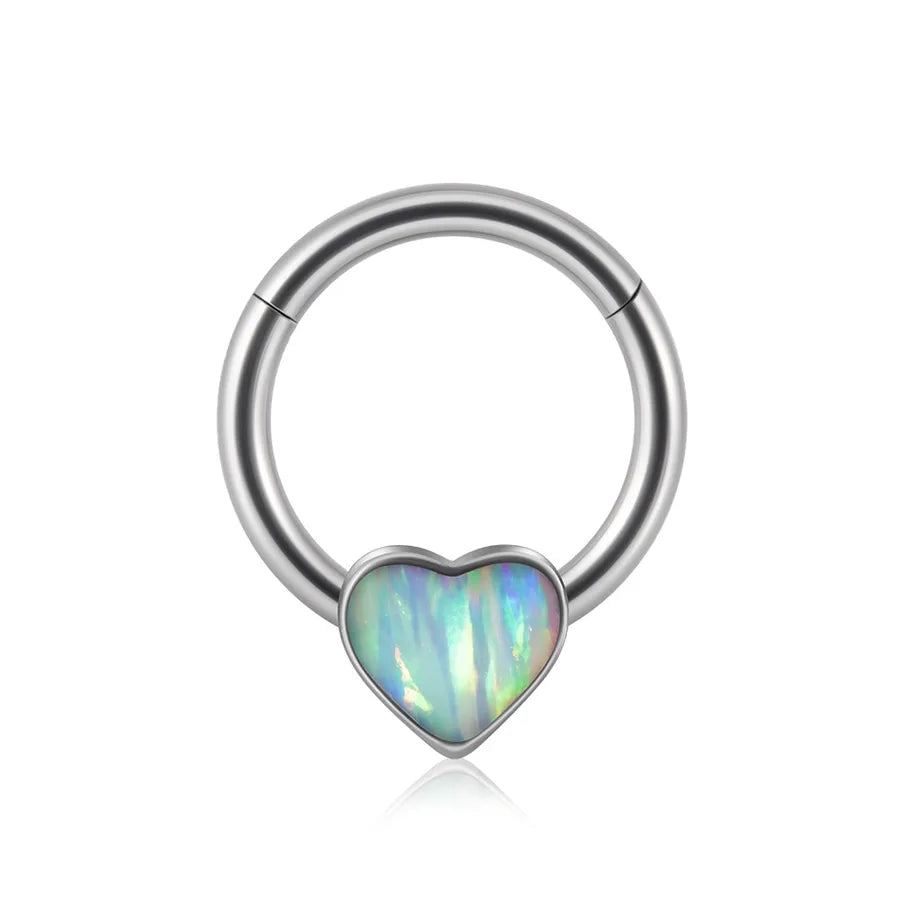 1 Piece Nose Rings & Studs Sweet Star Heart Shape Stainless Steel Plating Synthetic opal Resin Nose Rings & Studs