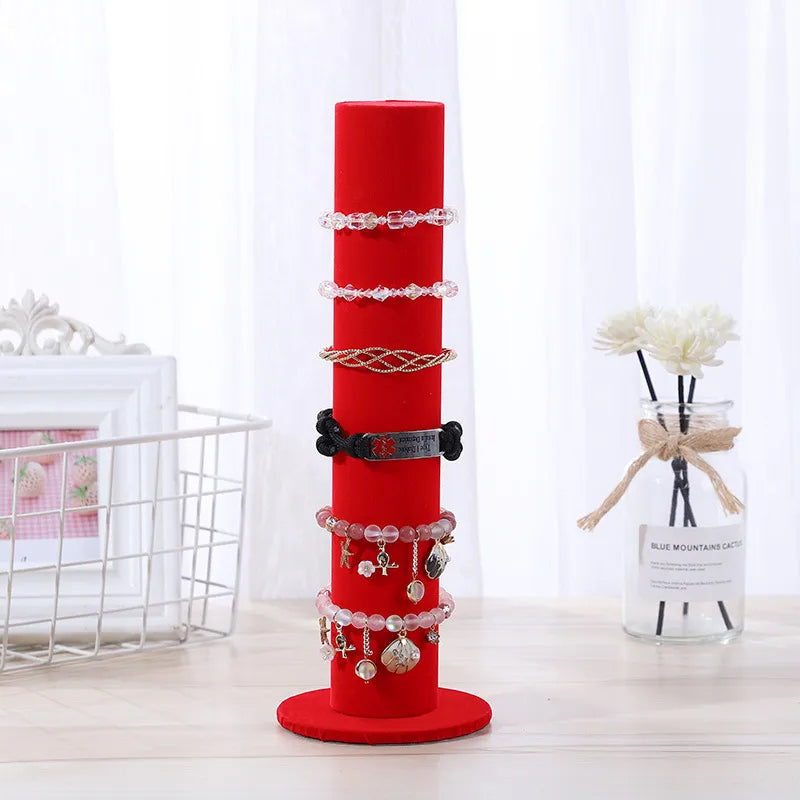 High-grade flannel head rope rubber band head flower display stand bead string watch hair band bracelet storage rack jewelry store Chaotian pillar
