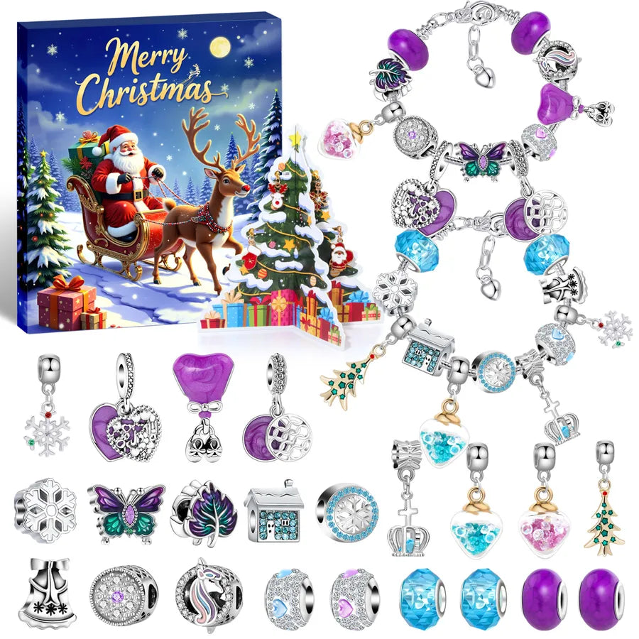 1 Set Alloy Santa Claus Christmas Socks Snowflake Pendant Chain Jewelry Accessories