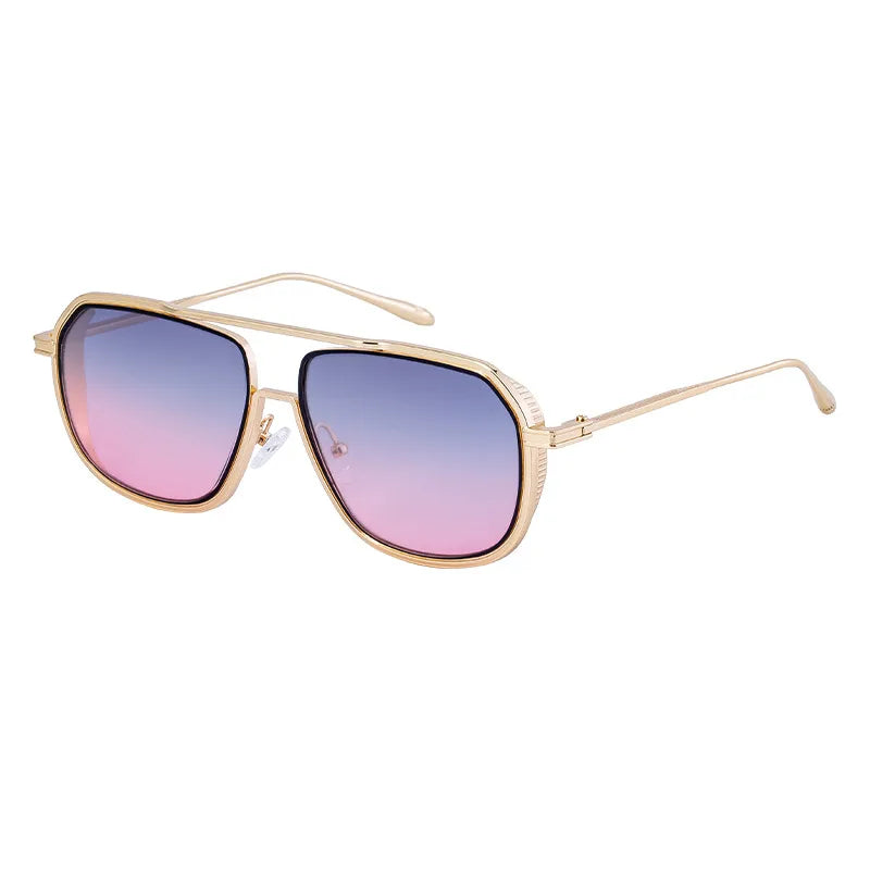 Elegant  Gradient Color Pc Square Full Frame Men's Sunglasses