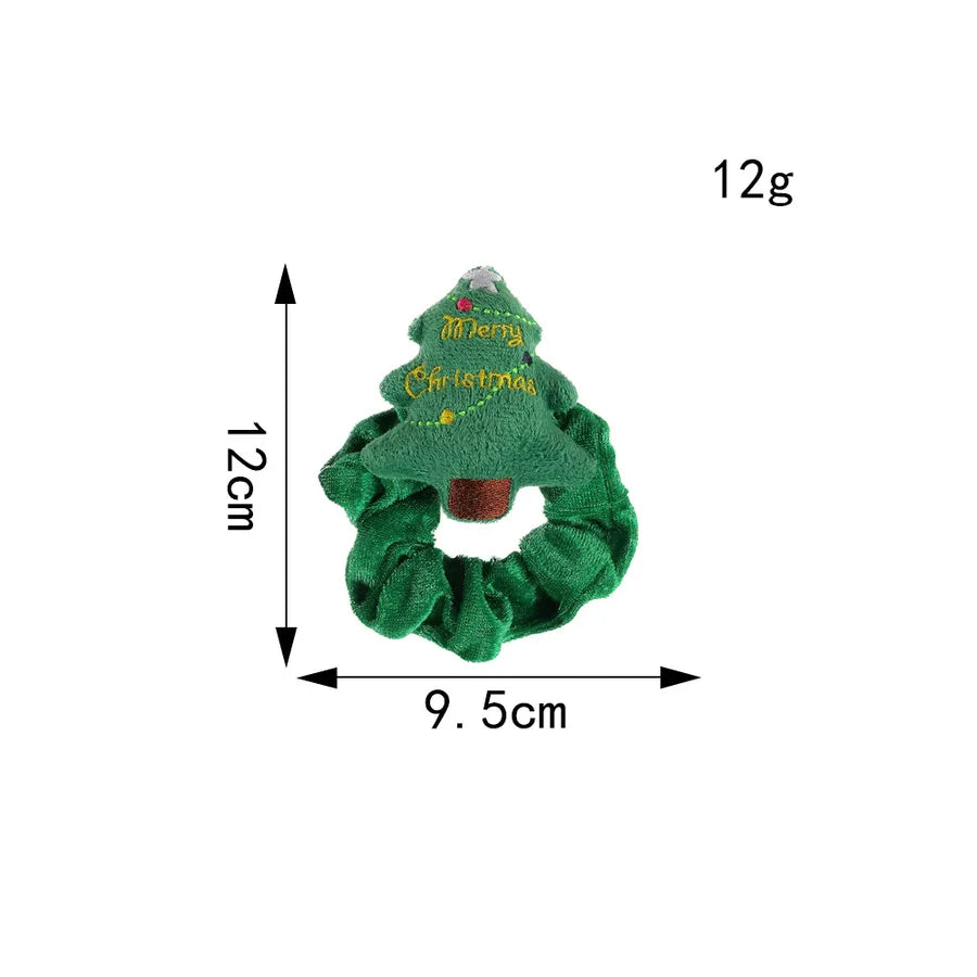 Christmas Cartoon Santa Claus And Deer Plush Elastic Fabric Hair Bands  Style Handmade Christmas Headwear