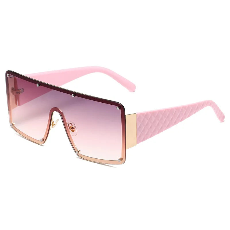 exaggerated geometric pc square frameless women's sunglasses