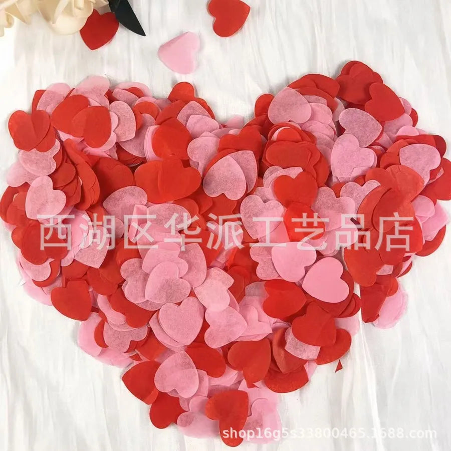 2.5cm heart-shaped love paper pieces Valentine's Day wedding venue hand-held throwing paper scraps transparent balloon filler