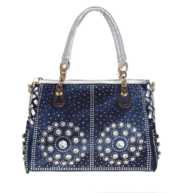 Women's Medium Canvas Geometric Vintage Style Streetwear Weave Square Zipper Tote Bag