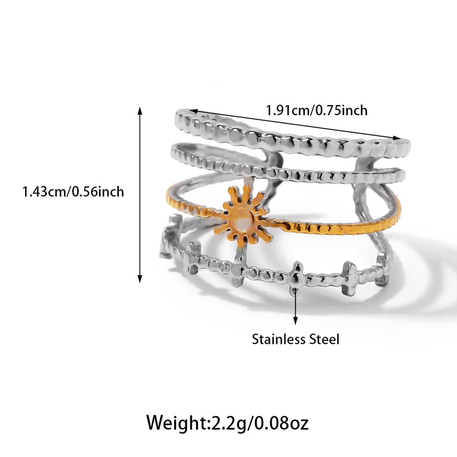 Wholesale Jewelry Hawaiian Tropical Streetwear Solid Color 304 Stainless Steel Rings