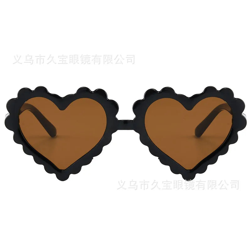 Elegant Simple Style IG Style Heart Shape Resin Special-Shaped Mirror Full Frame Kids Sunglasses