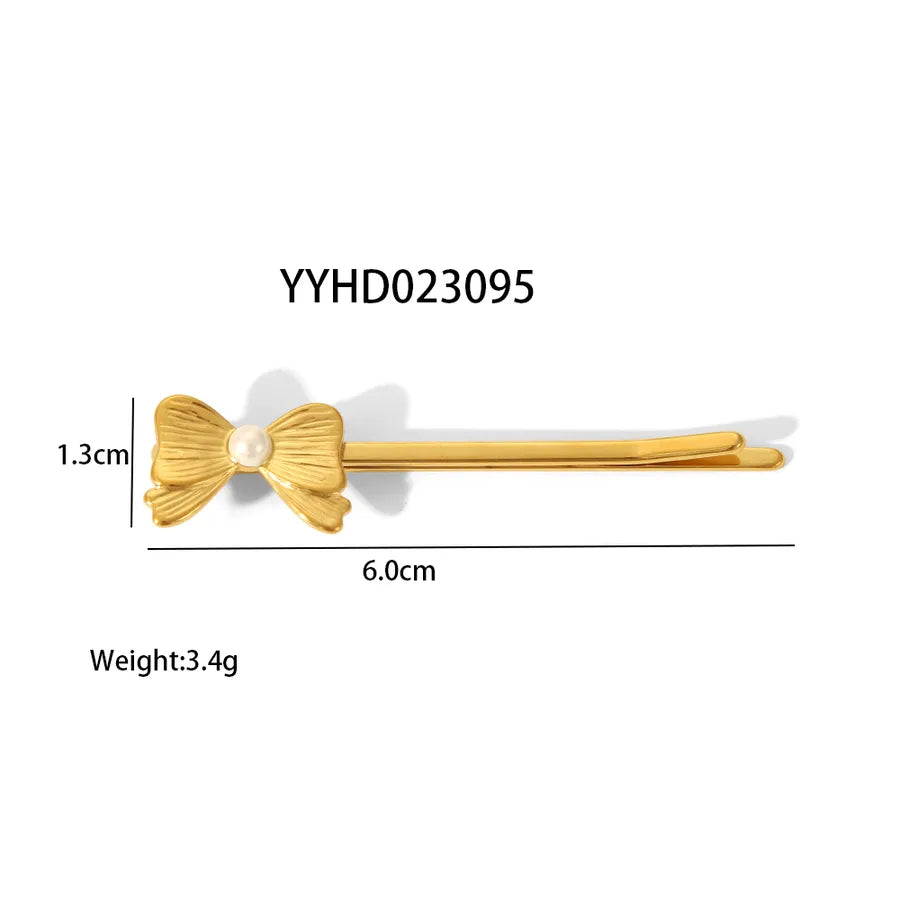 Pastoral Simple Style Women's Flower Shell 304 Stainless Steel Zircon Hair Clip