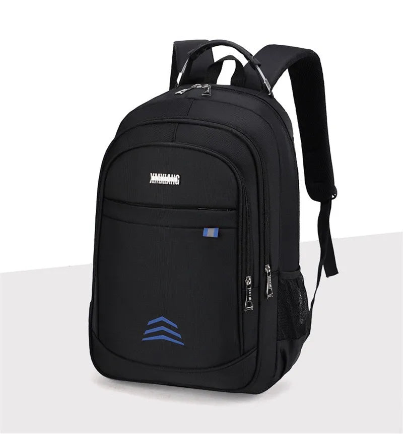 Men's Solid Color Oxford Cloth Zipper Fashion Backpack School Backpack
