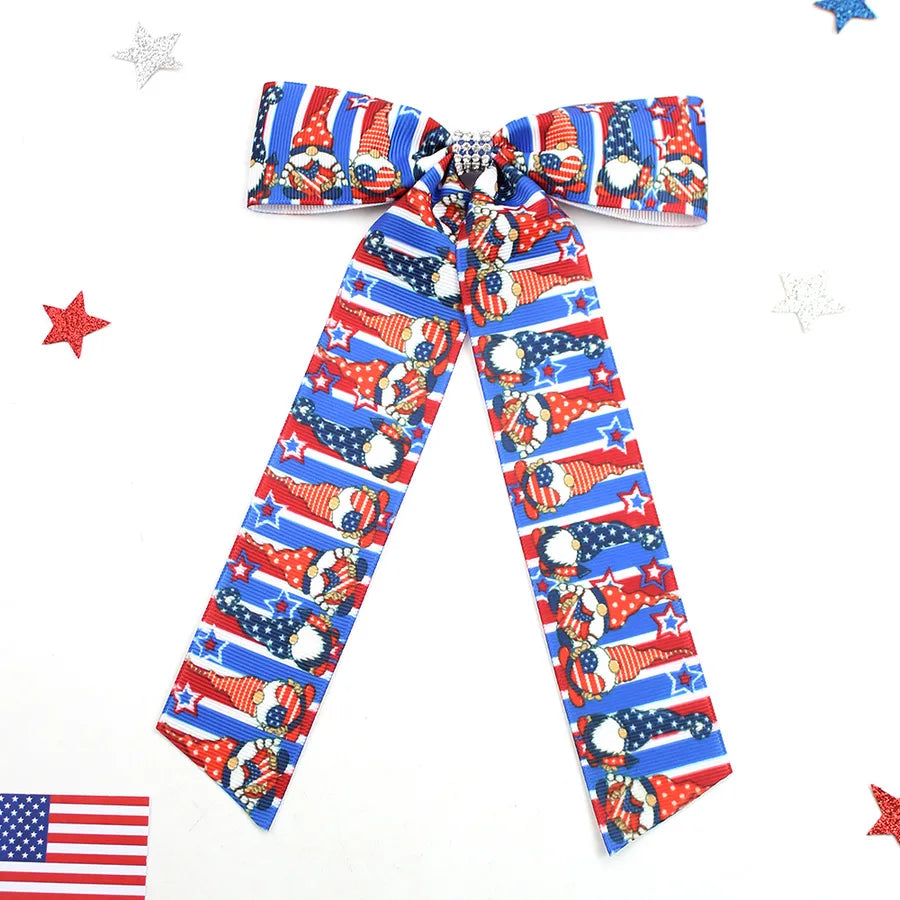 Independence Day Hairpin American Flag Bow Hair Accessories Children Girl Cute Headwear Patriotic Hairpin