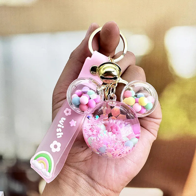 cartoon style letter arylic unisex bag pendant keychain