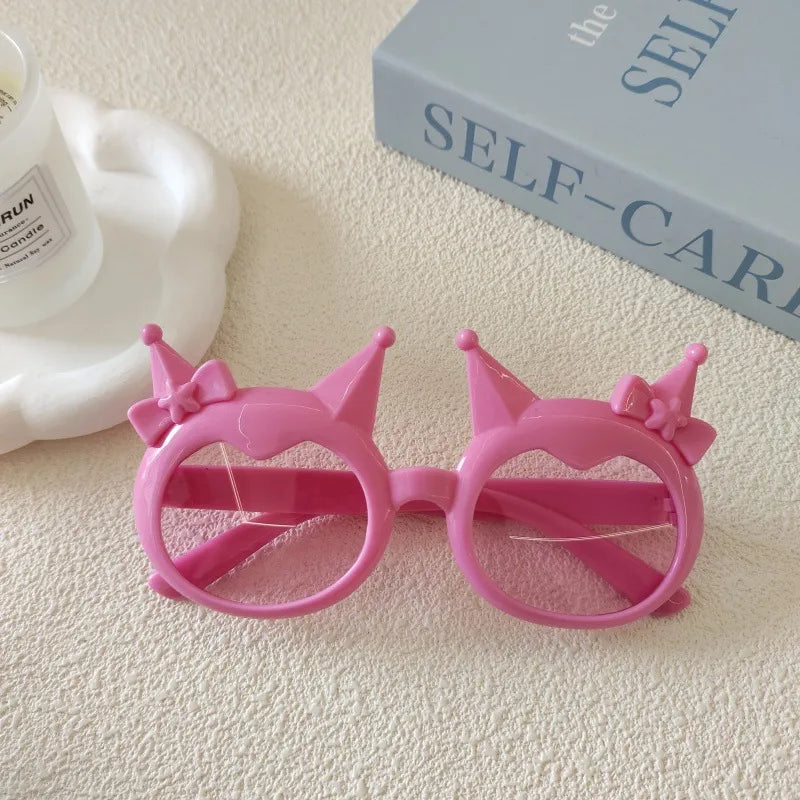 Cartoon Style Cute Sweet Solid Color Ac Polygon Full Frame Kids Sunglasses