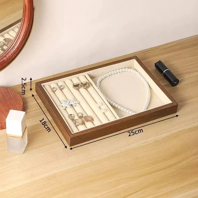 High-End Retro Bead Tray Large Capacity Necklace Bracelet Storage Earring Display Titanium Steel Jewelry Organizer Box