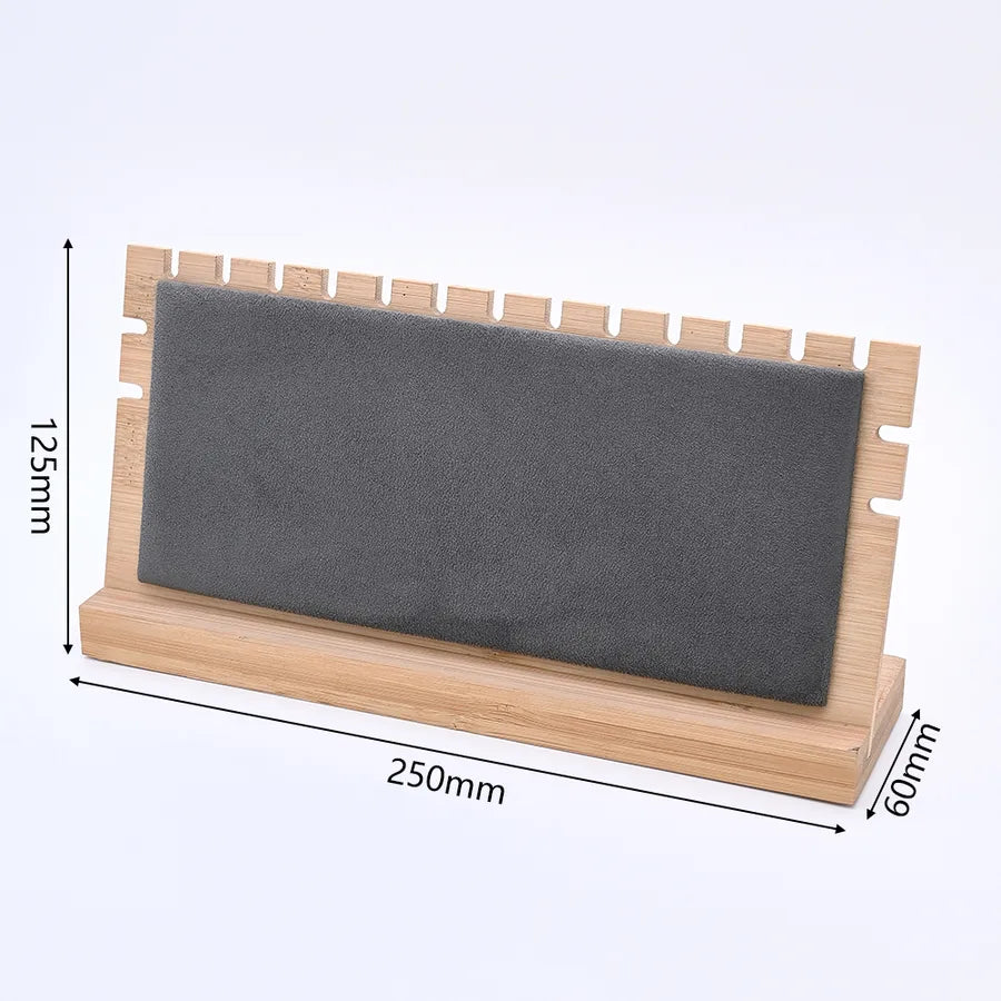 1 Piece Bamboo Flannel Handmade Simple Style Rectangle Jewelry Display Jewelry Rack