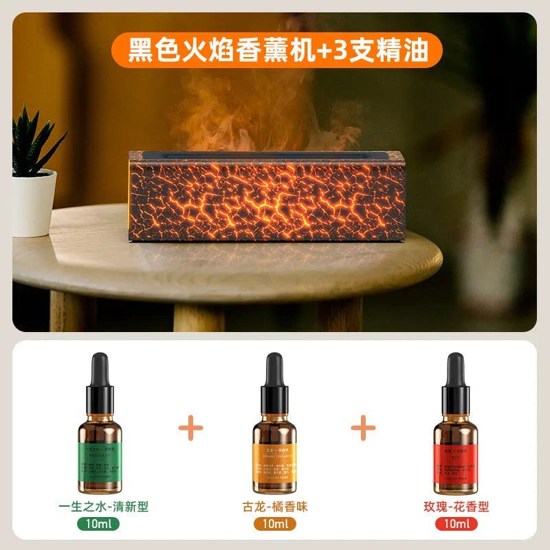 colorful 3d simulation flame aromatherapy Machine usb home office atmosphere air humidifying flame humidifier