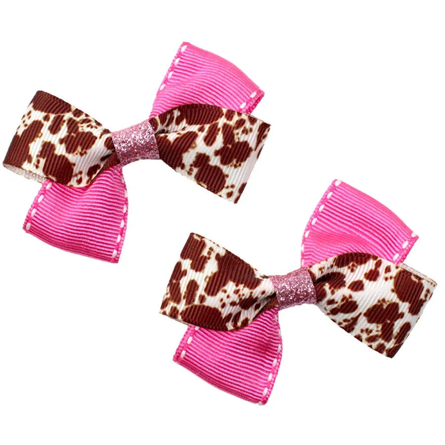 Hot Selling  Milk Bow Western Denim cowgirl   Children's Hairpin